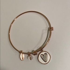 Footnotes Girlfriends Are Sisters Rose Gold Charm Bangle Bracelet
